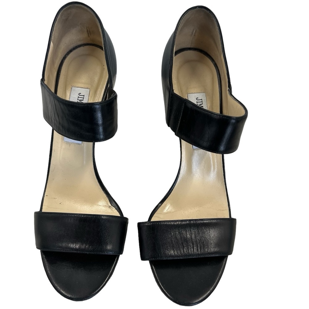 Jimmy Choo Black Leather Open Toe Sandals Size 40‎ (EU)